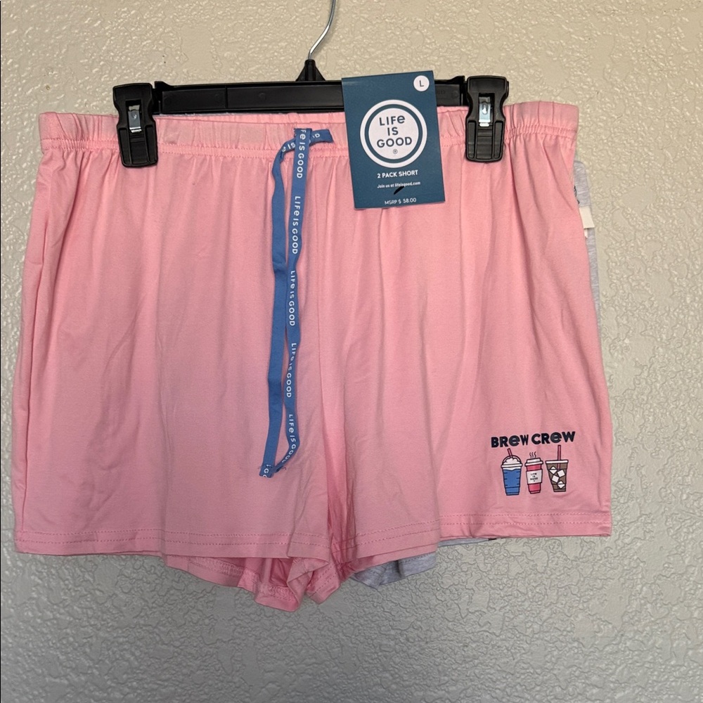 Life Is Good Women's Pink Brewin' Pajama Shorts